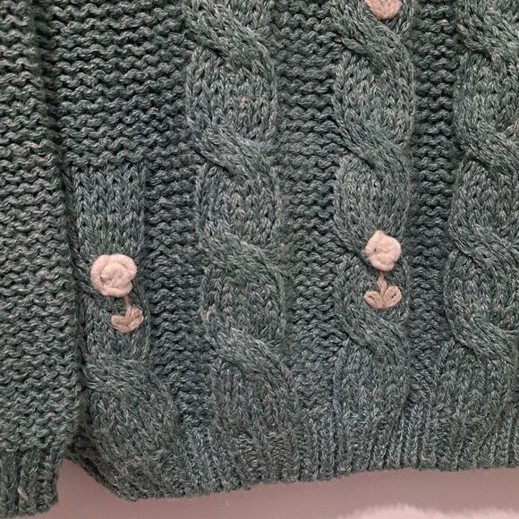 Vintage Shenanigans Hand Knitted Sweater Crochet Y2K Grannycore Preppy Medium - Picture 13 of 15